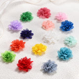 12-Pack Chiffon Flowers 1.97 X 1.97 Inch Mesh Fabric Flowers Full Chiffon Flowers Hair Clips Flower For Home Decor/Wedding/Headbands/Diy/Party/Garden [Bright Red]
