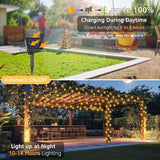 4 Pack Solar Fairy Lights 131FT 400 LED Warm White Outdoor String Lights Waterproof Silver Wire Twinkle Lights with 8 Modes for Garden Patio Wedding Party Decor