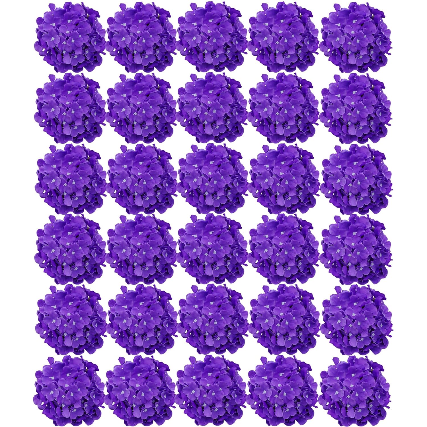 Silk Hydrangea Heads 30 Pcs Artificial Flowers Only Heads No Stems Fake Hydrangea Flowers For Home Wedding Decor No Stems (Light Purple)