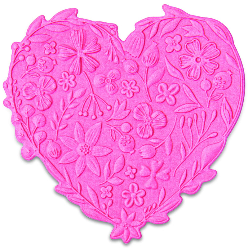 3-D Impresslits Embossing Folder Floral Heart By Kath Breen, 665743, Multicolo