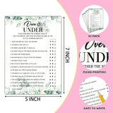 Bridal Shower Game Set - Over Or Under Party Cards For Wedding - Greenery Wedding Party Favor Decor - Tropical Jungle Engagement/Bachelorette Party Games Supplies & Activities - 30 Game Cards(B04)