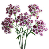 5Pcs Artificial Dianthus Blooms With Stem Silk Flowers For Arrangement Wedding Centerpiece Party Home Kitchen Decor (Purple)