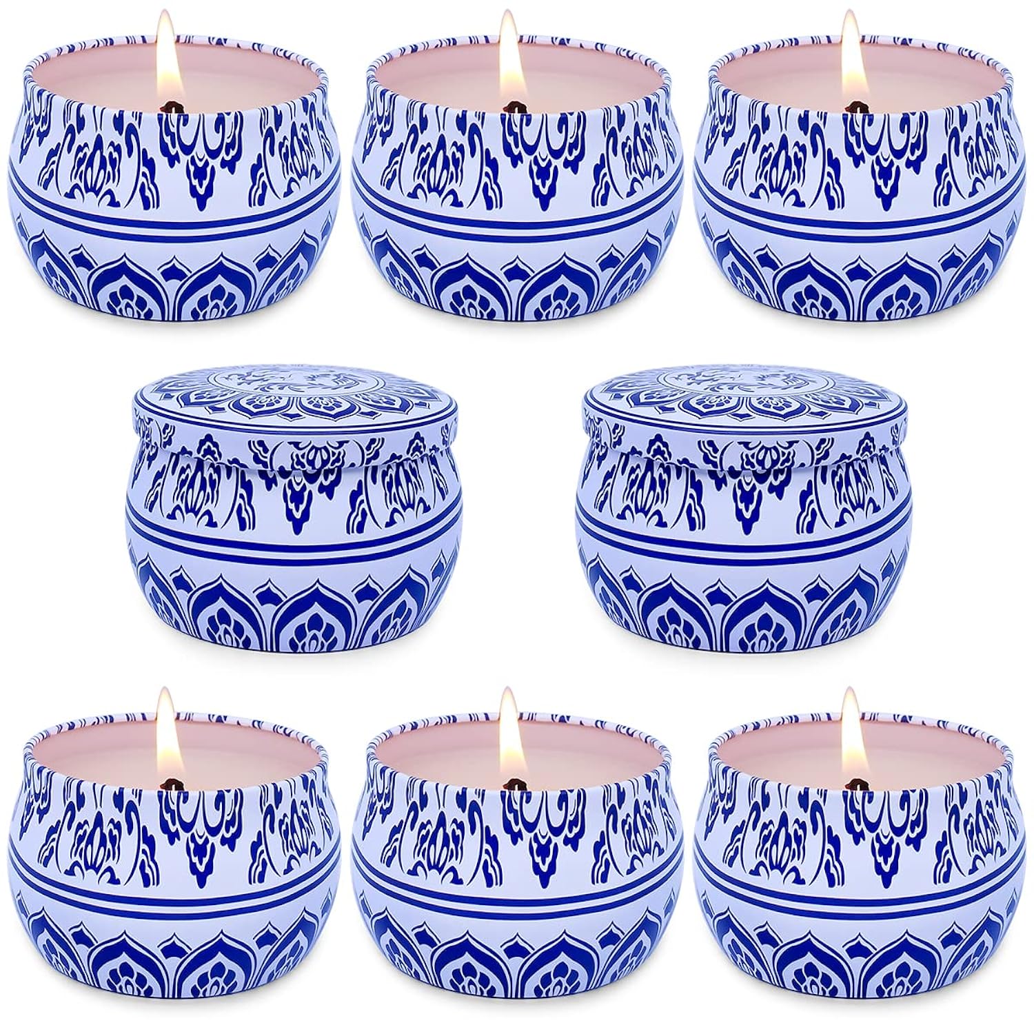 Outdoor Citronella Candles 4.4Oz Natural Soy Wax For Patio Porch In Summer, Pack Of 8