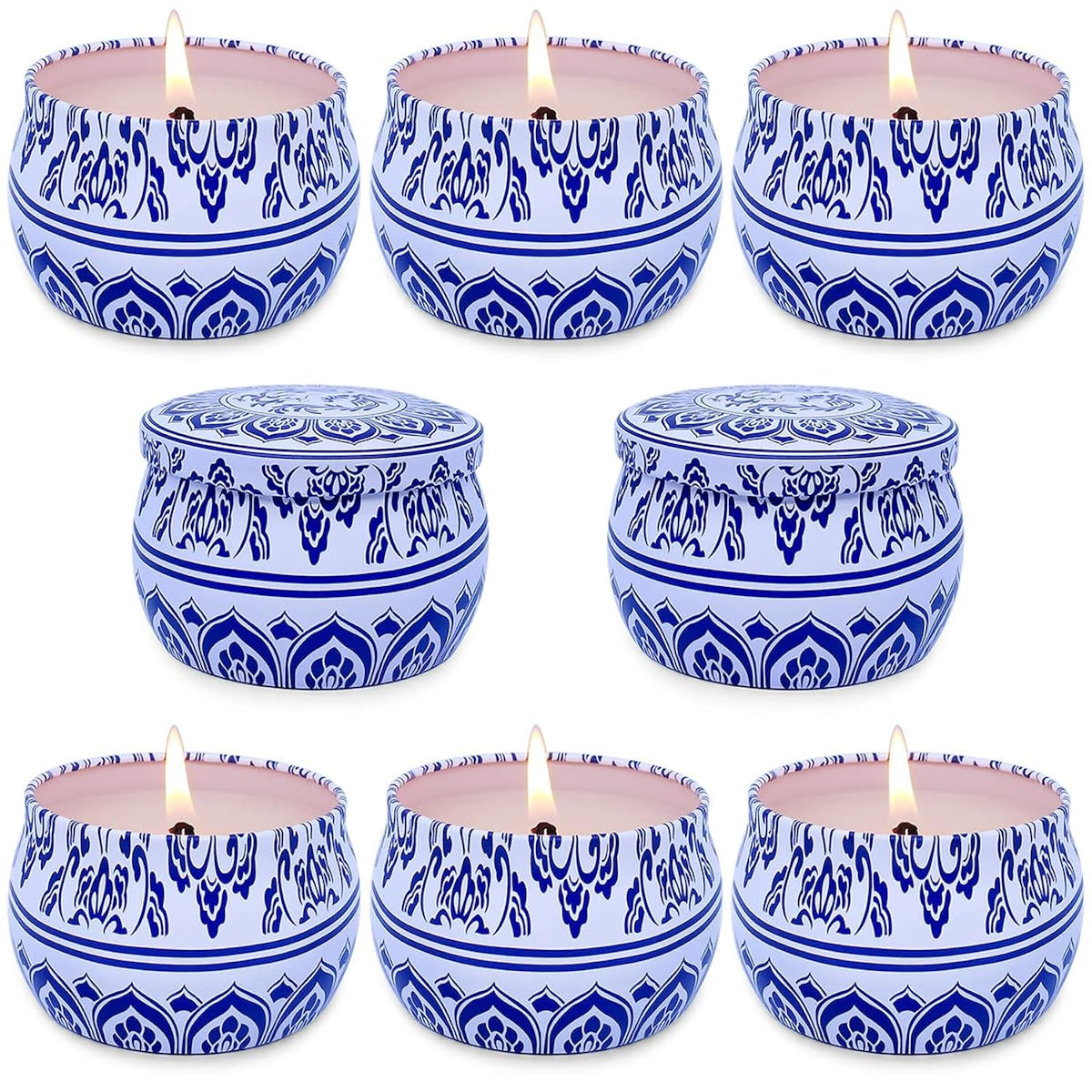 Outdoor Citronella Candles 4.4Oz Natural Soy Wax For Patio Porch In Summer, Pack Of 8