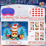 Christmas Party Games For Kids & Family Christmas Pin The Tail Games For Kids Pin Nose On Reindeer Games Includes Christmas Poster Christmas Tattoo Stickers Red Nose Stickers Eye Masks
