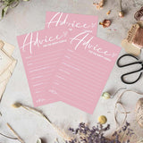 Pink Theme Bridal Shower Games - 25 Guest Cards, Wedding Advice Cards, Interactive Games - English, Modern Style, 2+ Players, Age 18+, 5X7 Inches, Pack Of 25