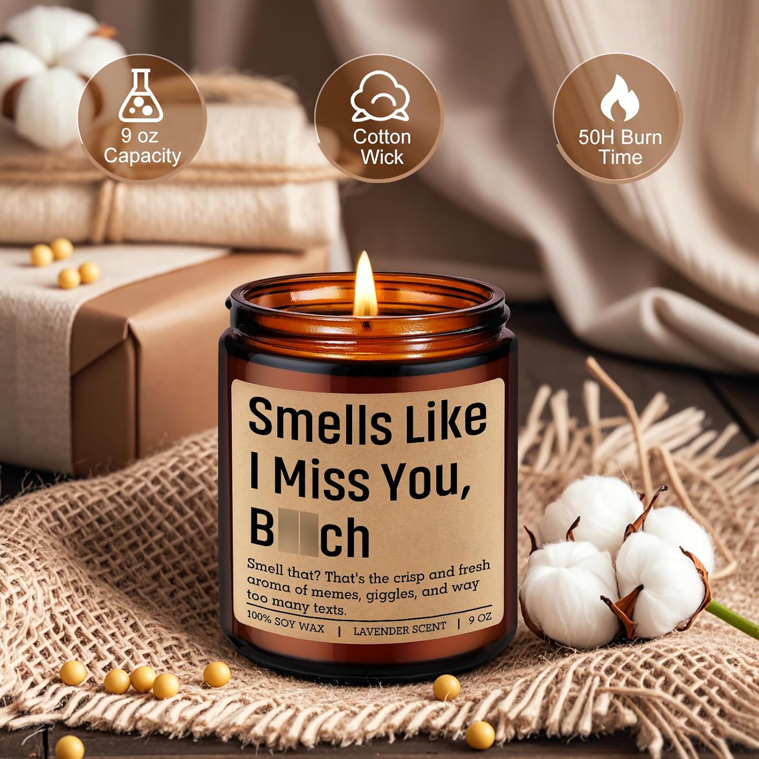 Scented Candle - Long Distance Gifts, I Miss You Gifts For Her, Him, Best Friend - Long Distance Friendship, Moving Away, Going Away, Galentines, Birthday Presents For Bestie, Bff, Women, Sister