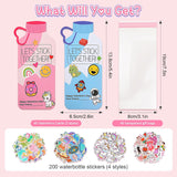 24Pack Valentines Day Cards For Kids School With Water Bottle Cards And 200Pcs Stickers, Valentine Crafts Class For Boys And Girls