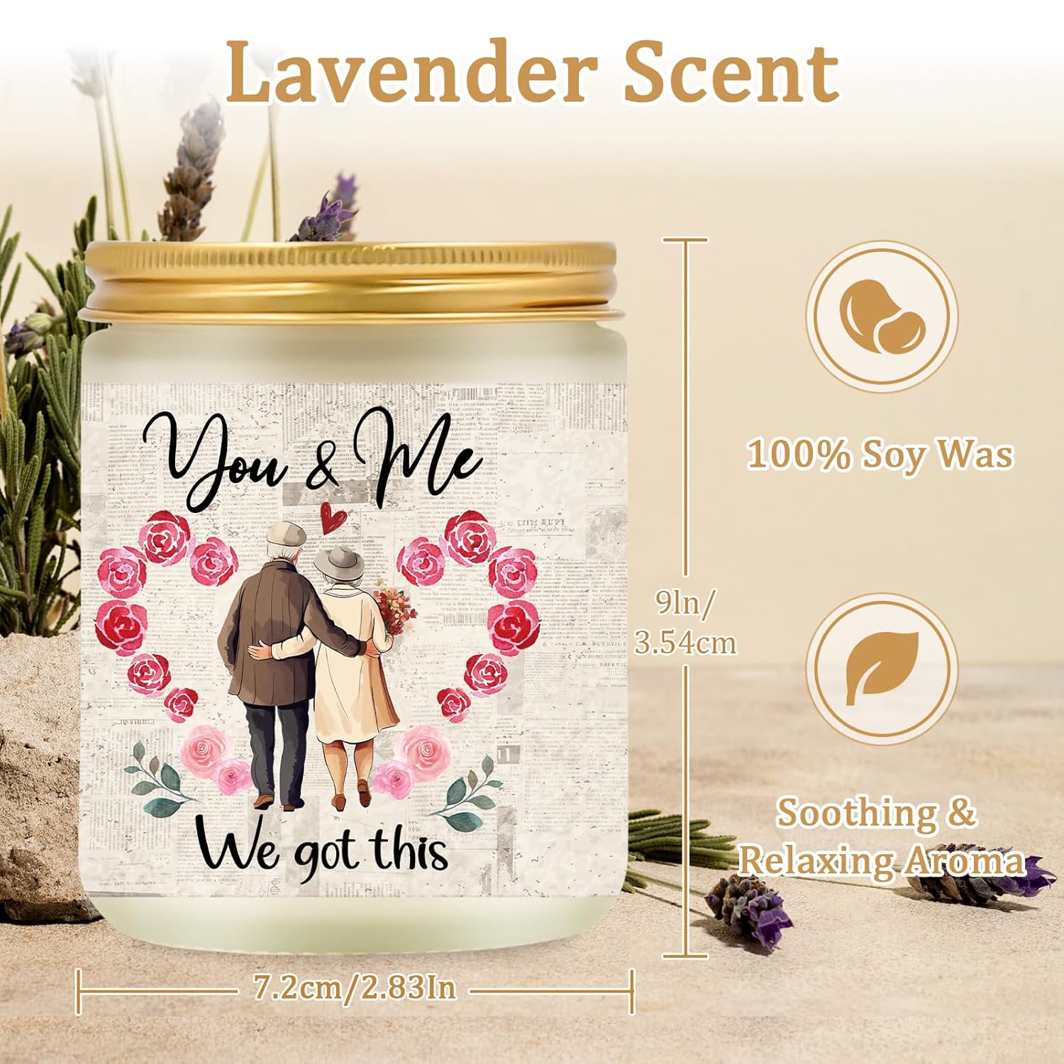 Gift For Wife From Husband Candle, Couples Gifts For Birthday Wedding Anniversary Valentines, Christmas Engagement Gift For Boyfriend Girlfriend Thanksgiving Day, Lavender Scented Candle