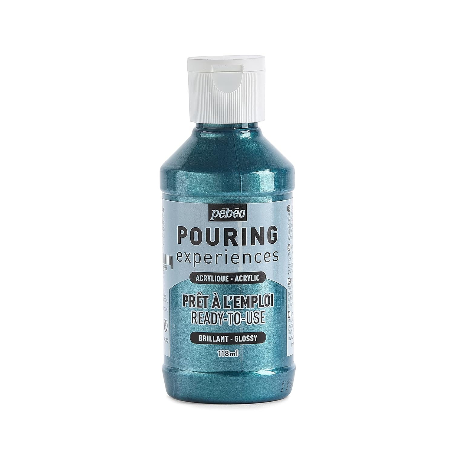 Pebeo Pouring Experiences - Ready-to-Use Premixed Acrylic Paint - Ideal for Fluid Art, 118 ml, Cobalt Blue Metallic