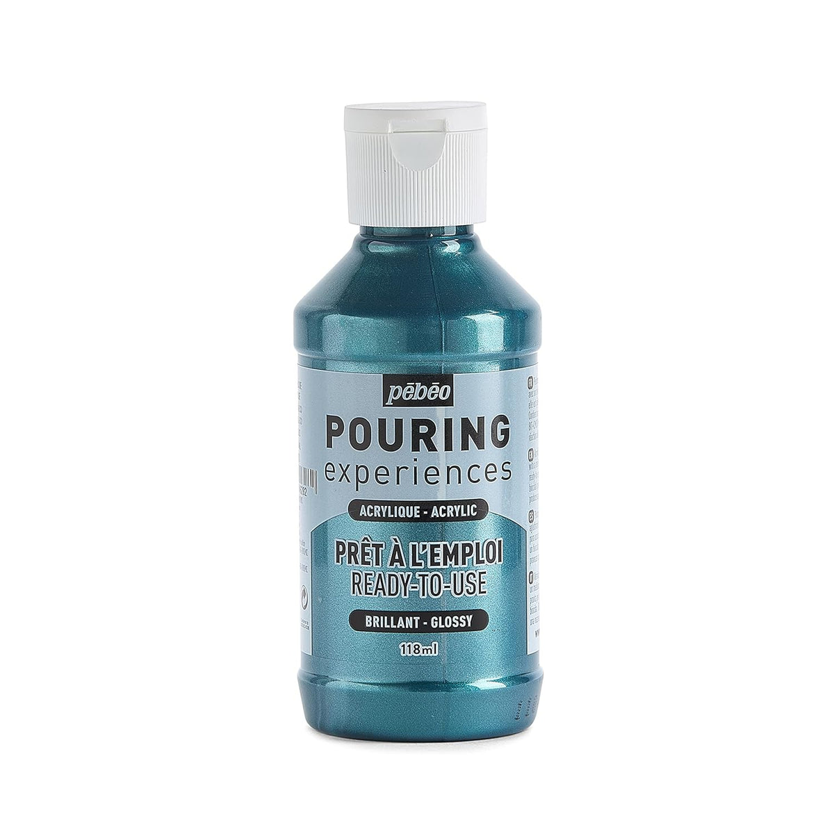 Pebeo Pouring Experiences - Ready-to-Use Premixed Acrylic Paint - Ideal for Fluid Art, 118 ml, Cobalt Blue Metallic