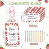 512 Pcs Baby Shower Games Guess How Many Pacifiers Sign 100 Small Guessing Games 10 Hb Pencils 750Ml Milk Bottle 400 Acrylic Pacifiers Decoration For Guest Gender Reveal (Pink,Strawberry)