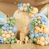 156 Piece Blue and Yellow Balloon Arch Kit with Green and White Balloons for Party Decor