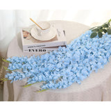 2Pcs Artificial Blue Hanging Wisteria Flowers, 2.95Ft Wisteria Garland With 5 Branches Realistic Silk Hanging Flowers For Decoration, Wedding Arch, Party Backdrop, And Home Wall Decor