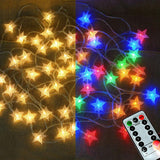 Lampdream 25Ft 50Leds Battery Powered Star Fairy Lights, 8 Modes Warm White Color Changing Led Star String Lights For Wedding, Christmas, Birthday, Halloween, Mother Day