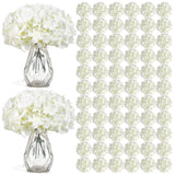 104 Pcs Artificial Hydrangea Flowers, Silk Hydrangea Artificial Flowers Heads With Stems, Full Hydrangea Flowers For Wedding Centerpieces, Home Garden Party Decor (Ivory)