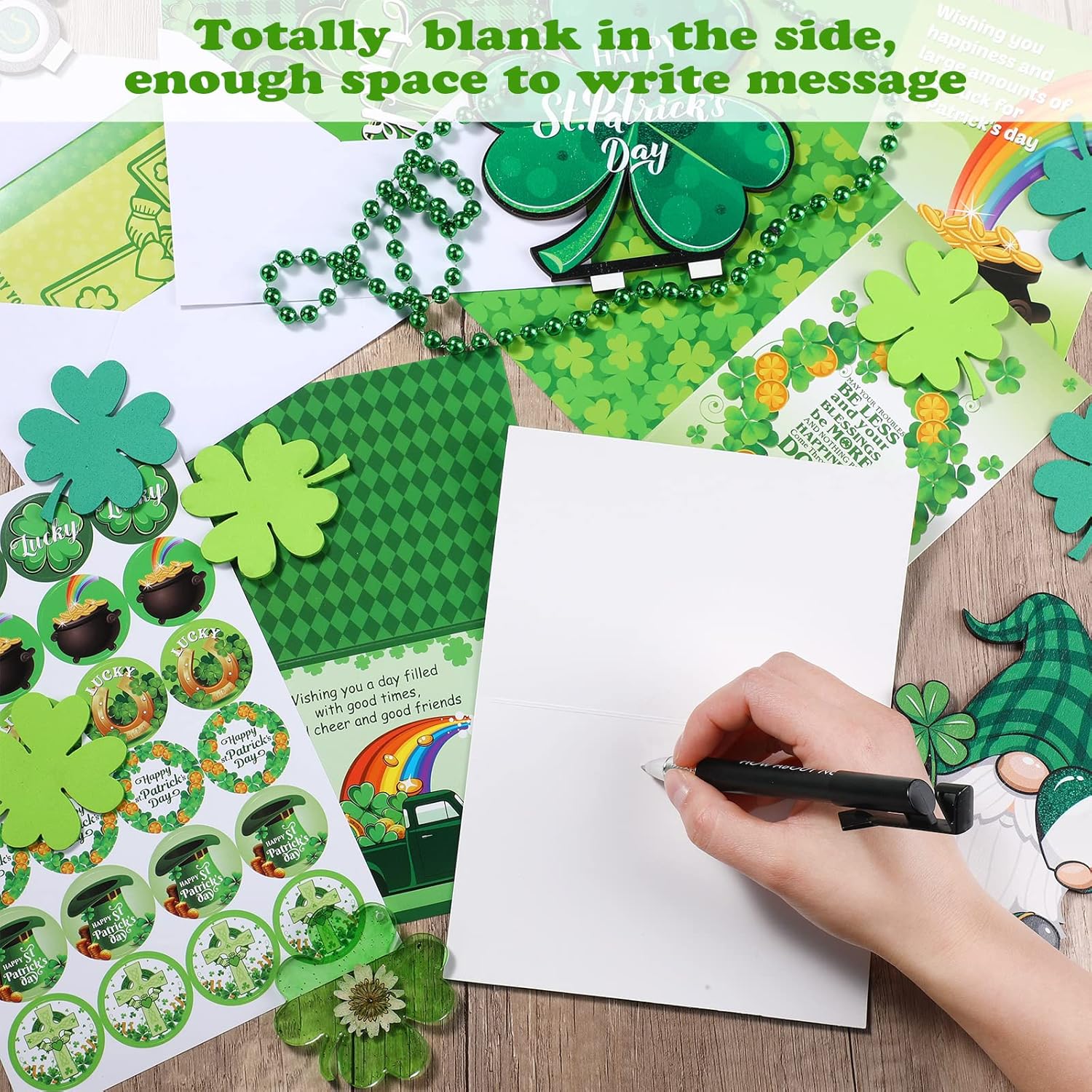 24 Sets Irish Blessing Gift St Patrick'S Day Assorted Cross Religious Greeting Card Shamrock Wishes Cards For Jesus Spring Party Supplies