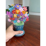 3D Pop Up Flower Bouquet Greeting Card – Handmade Wildflowers In Green Vase, Unique Floral Gift For Birthday, Mother’S Day, Anniversary & Special Occasions