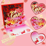 Valentine’S Day Card, Musical Pop Up Cards, Anniversary Card With Light And Music, Romantic Greeting Card For Women Men Children, Envelope Included.