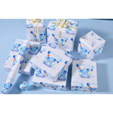 Baby Boy Elephant Wrapping Paper - 17 In X 16.4 Ft - Cute Blue Elephant Gift Wrap Roll For Baby Showers, Newborn, Birthday (Baby Elephant)