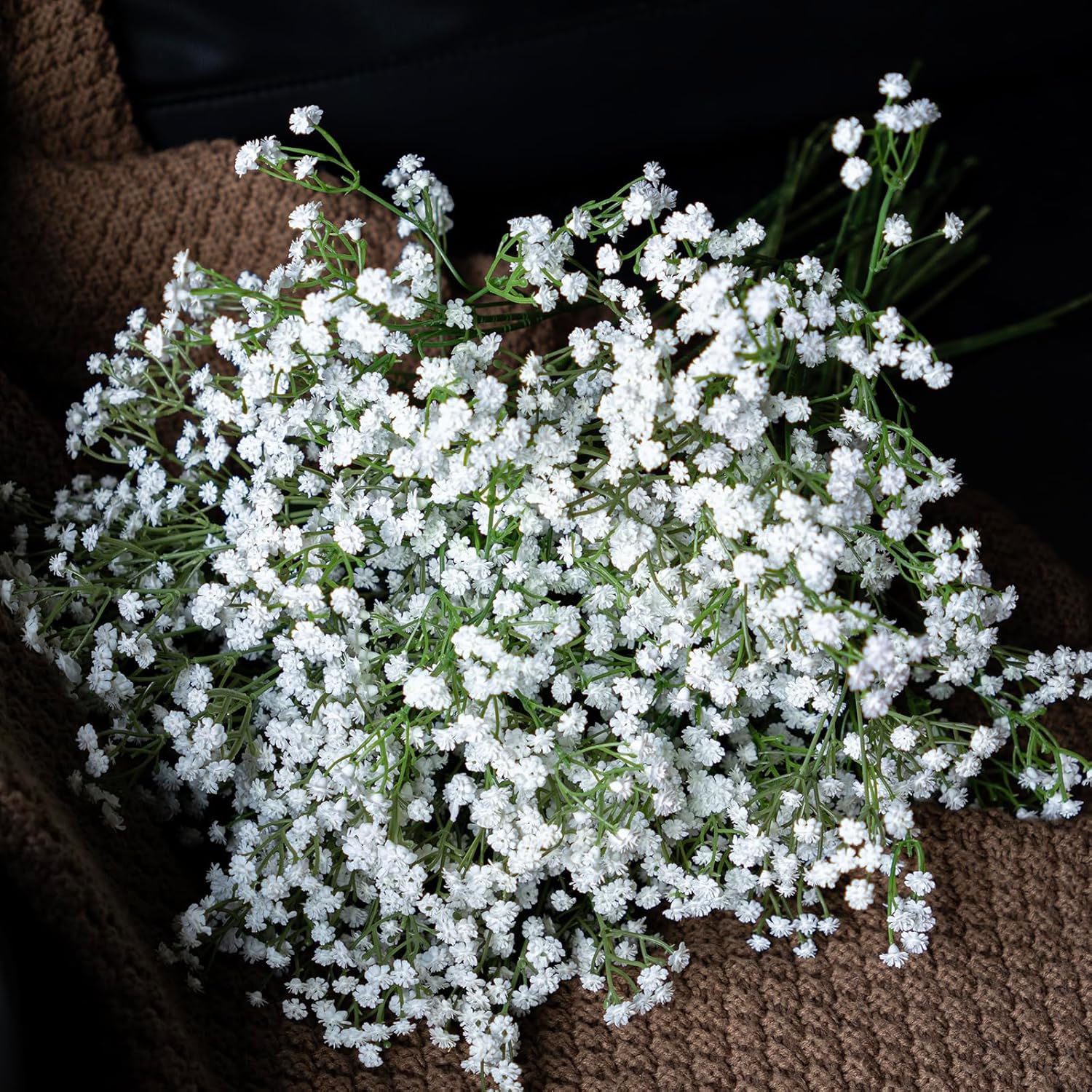 Babys Breath Artificial Flowers,30Pcs Gypsophila Bouquets Real Touch 20" Long Stem Flowers For Wedding Home Garden Diy Decoration (White 30Pcs)