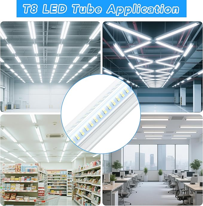 4 Pack 2FT LED Shop Lights 30W 4800LM 6000K 6500K Linkable Plug and Play Garage Warehouse Lights