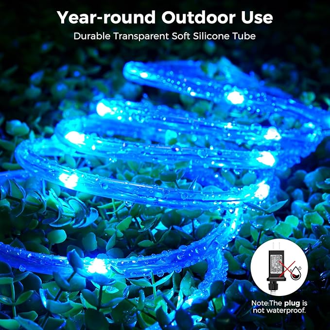 33FT Color Changing Rope Lights 100 LED Waterproof Outdoor Indoor String Lights with Remote