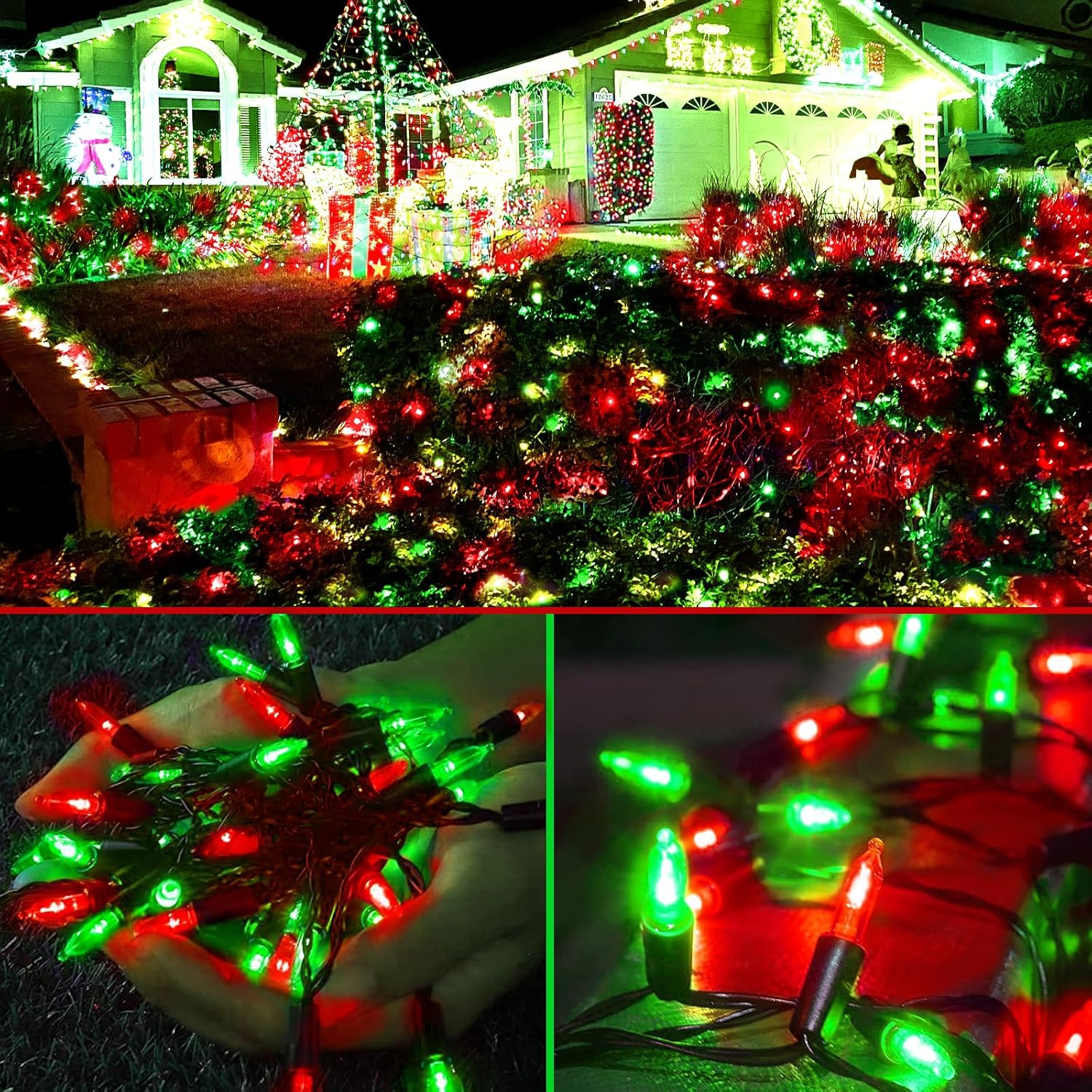 Battery Operated Christmas Lights 2 Pack, 17Ft 50 Led Mini String Light With Auto-Timer 8 Modes Waterproof Tree Lights (