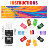 Resincrete Pigment, 10 Color Highly Concentrated Resincrete Dye For Diy Jewelry Making, Vivid Color Premium Quality Easy To Use For Paint, Craft-10Ml Each