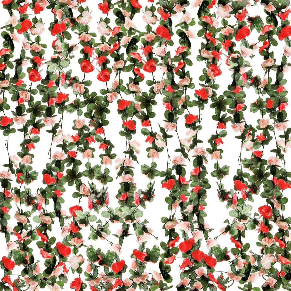 10 Pack 82 Feet Artificial Rose Vine Hanging Flower Garland Fake Roses Flowers Plants Ivy String Home Hotel Office Wedding Party Garden Décor