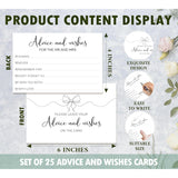 Black Bow Wishes Cards, Advice And Wishes For The Mr And Mrs, Wedding Shower Games Card, 25Pcs Minimalist Advice Cards For Bridal Shower, Engagement Bachelorette Party Decor -10