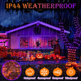 Halloween String Lights Outdoor Indoor Waterproof 300Led 105Ft Ul Certified With End-To-End Plug 8 Modes, Decoration Lights For Christmas Tree Patio Garden Wedding Party Orange Purple