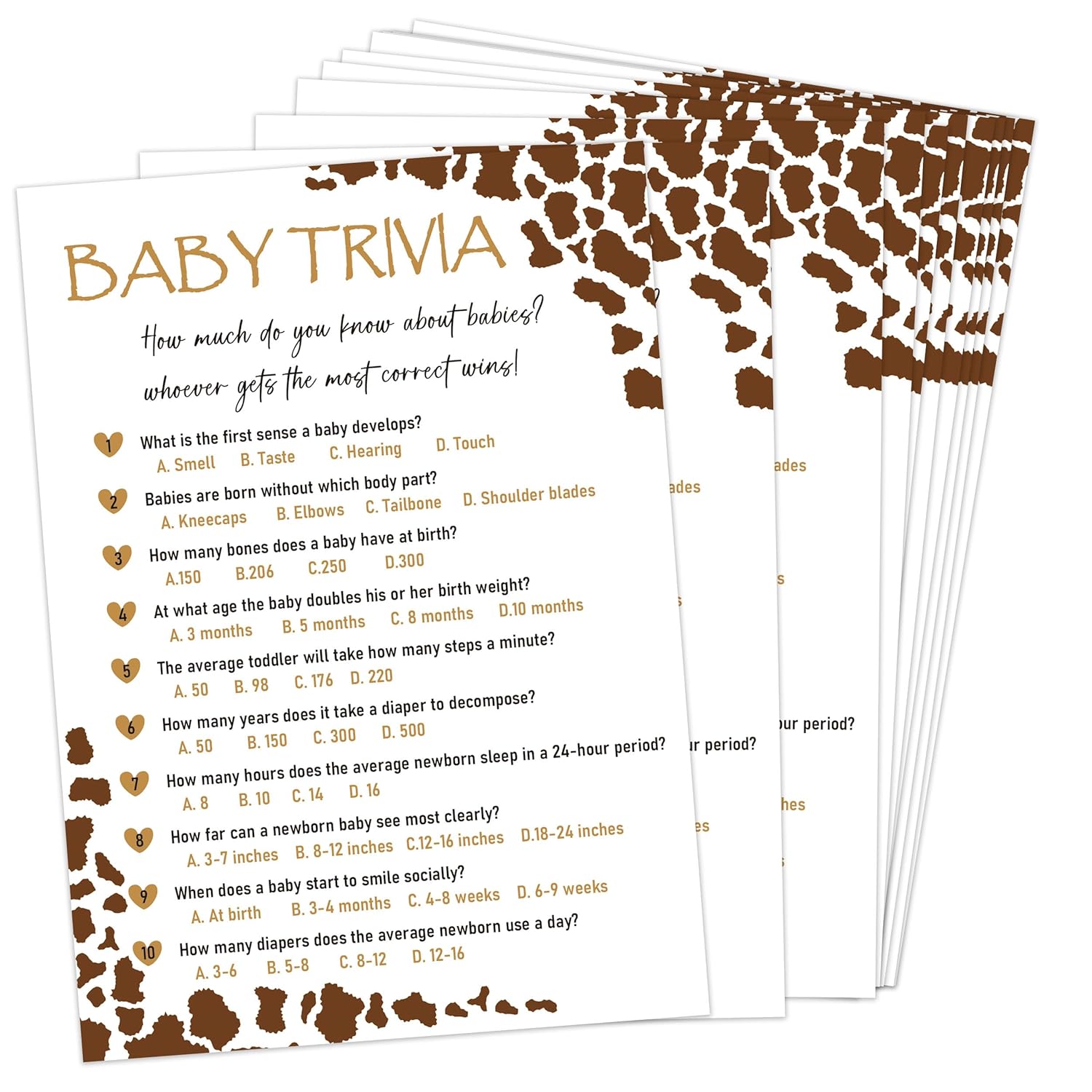 Baby Shower Games - Cowboy Baby Trivia Game For 30 Guests With Game Cards, Gender Reveal Games (20)