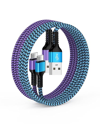 2 Pack 3FT USB A to USB C CarPlay Cable Fast Charging Cord for iPhone 17 16 15 Braided White