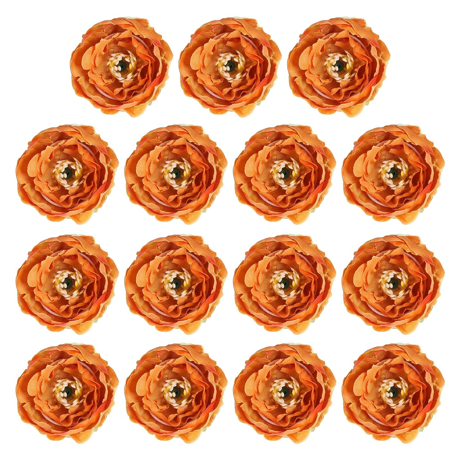 Artificial Flower Head, 30 Pcs Fake Flowers Heads Bulk Silk Peony Heads Simulation Flower For Bouquets Wreaths Wedding Decor, Caramel