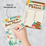 Big Dot of Happiness Tropical Luau - 2-in-1 Hawaiian Beach Party Cards - Activity Duo Games - Set of 20