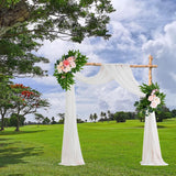 Artificial Wedding Arch Flowers Kit 2 Pcs Dust Rose Flowers Silk Peony Floral Swag Welcome Sign For Wedding Ceremony Party Home Garland Decor (Pink)