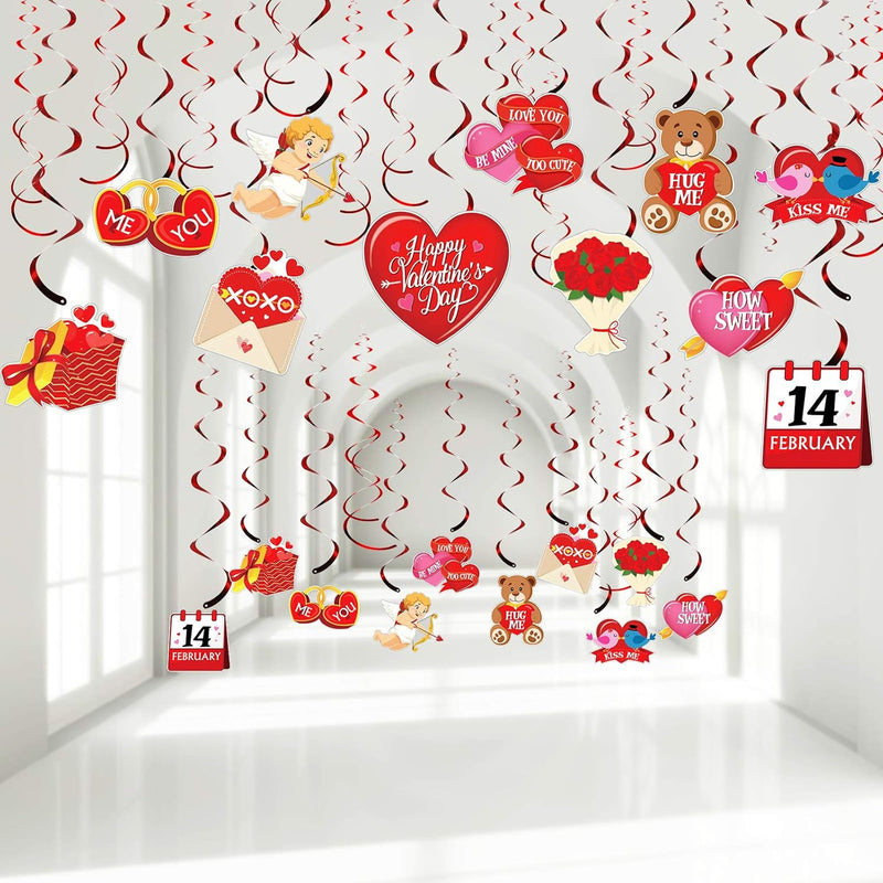 30 Pieces Valentine'S Day Hanging Swirl Decorations Foil Swirl Ceiling