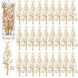 80 Pieces Faux Flowers For Centerpiece Vase, Filling In Floating Candles Mini Flower Filler For Wedding Dinning Table Party Home Bar Restaurant Decoration, 6 Inch (Gold)