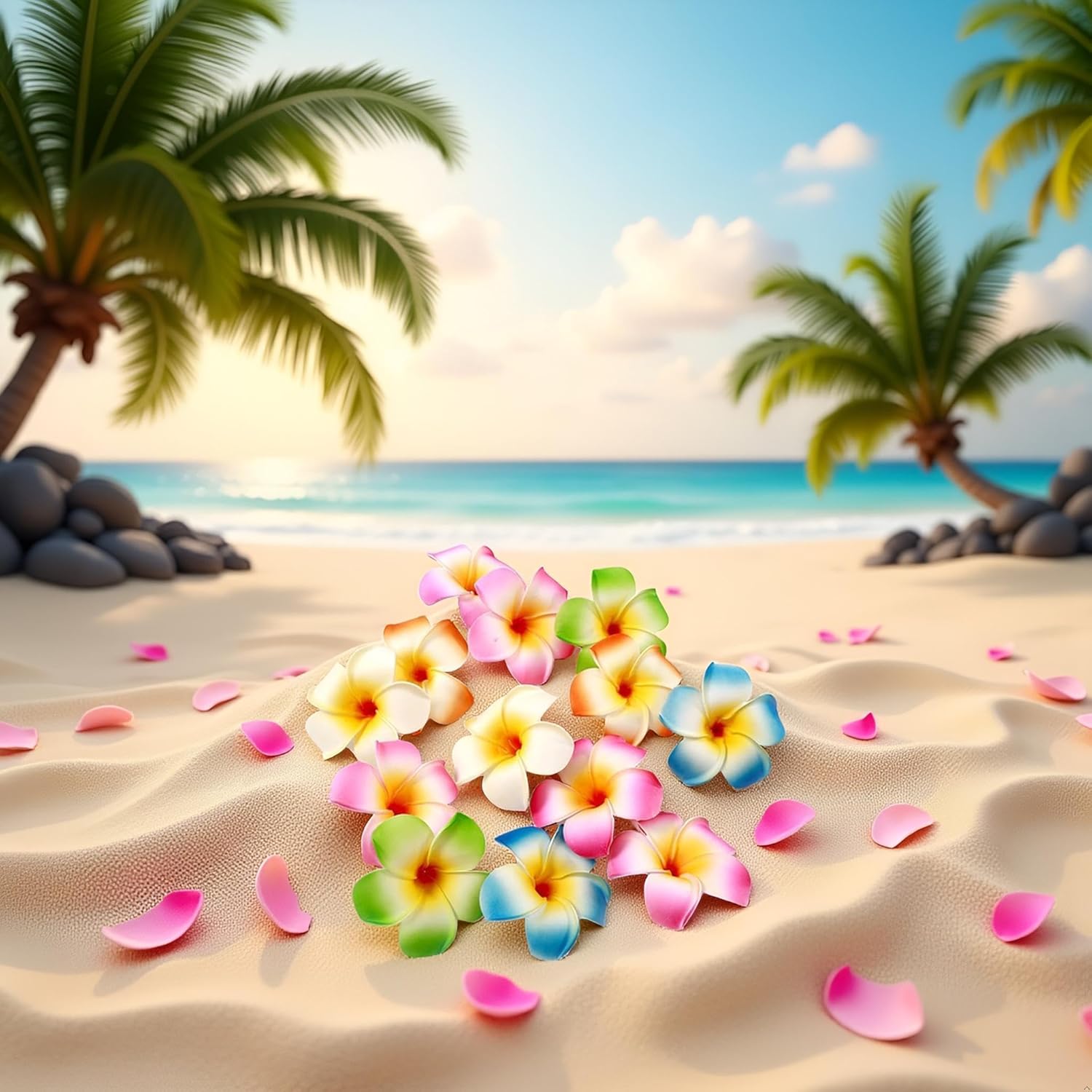 10Pcs Multicolor Hawaii Plumeria Flower Clips, Artificial Tropical Flower Hair Accessories For Wedding, Beach Party, Hair Clips And Barrettes, 1.97''