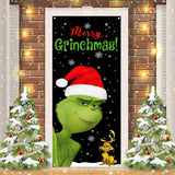 Merry Christmas Party Door Cover - Indoor/Outdoor Decoration, 29.5X71 Inches