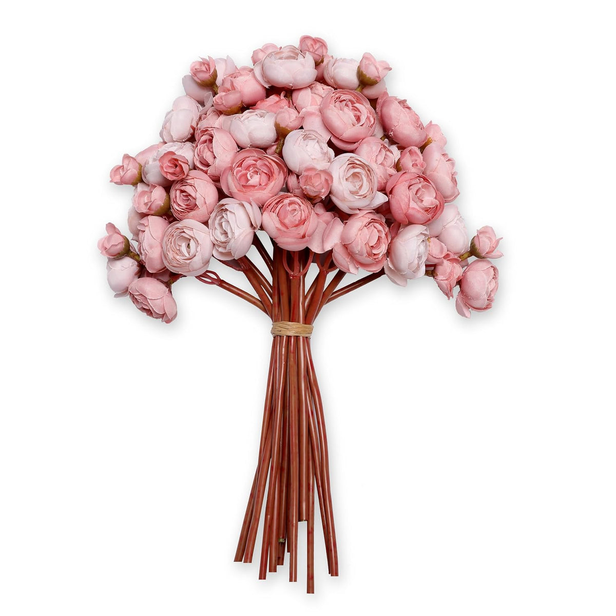 Artificial Silk Ranunculus Flowers, 18 Pcs Real Touch For Home, Garden, Wedding, Party & Festival Decorations, Diy Flower Arrangements, Dusty Rose