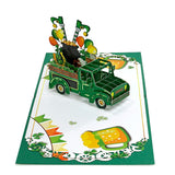 Cutpopup St Patricks Day Card Pop Up, 3D Greeting Card (Patrick Car)