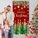 Christmas Door Cover Christmas Tree Door Cover Red And Green Xmas Door Decorations Xmas Door Banner Photo Booth Props For Wall Party