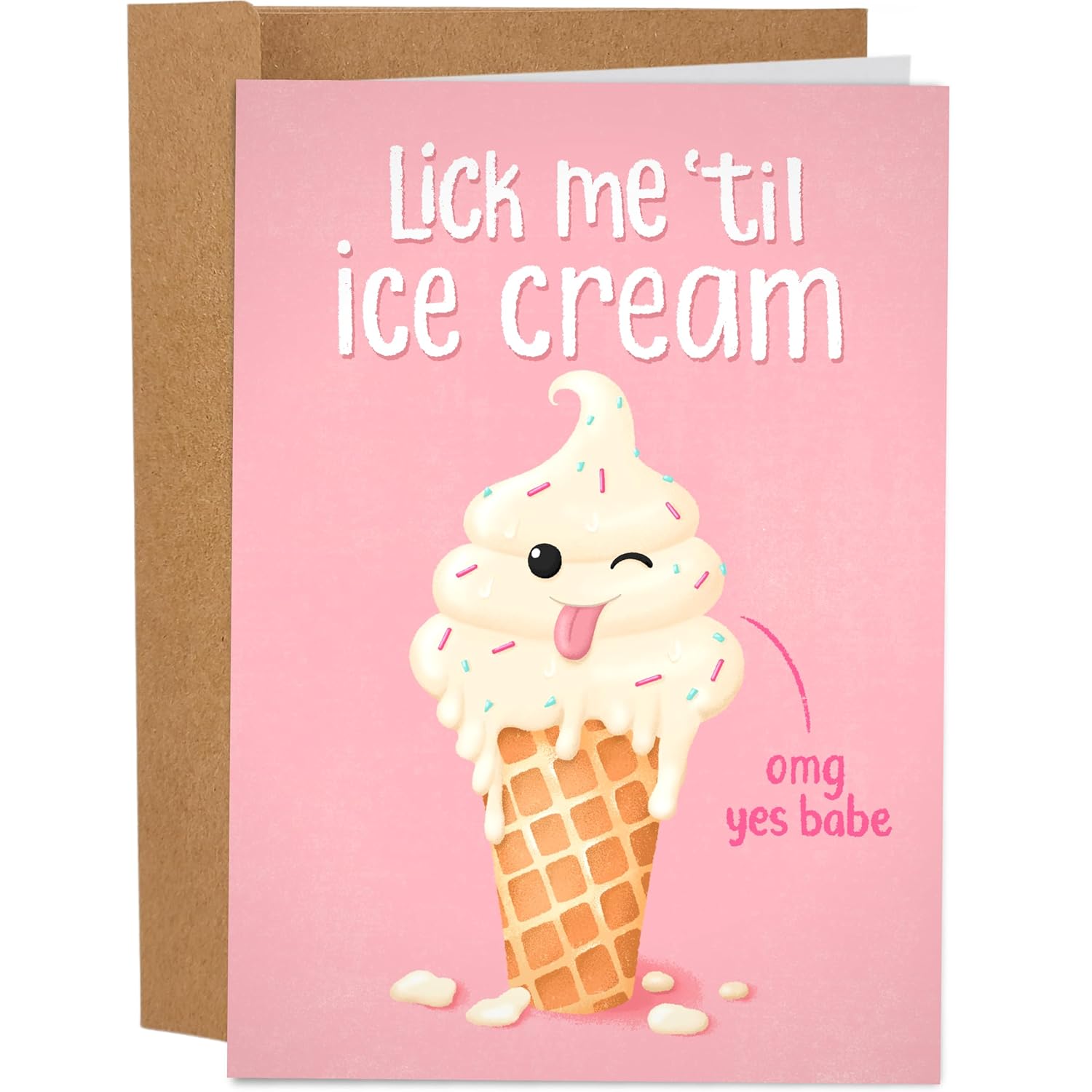 Funny Valentine'S Day Card For Wife Or Girlfriend - Funny Birthday Card For Him Or Her - Funny Anniversary Cards For Husband - Til Ice Cream Card