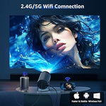 Mini Projector, Android TV 11, 1080P, 5G WiFi, Bluetooth, 10000 Lumen, 130"