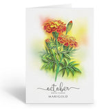 Marigold Quilling Card For October Birthday, Floral, 5In X 7In