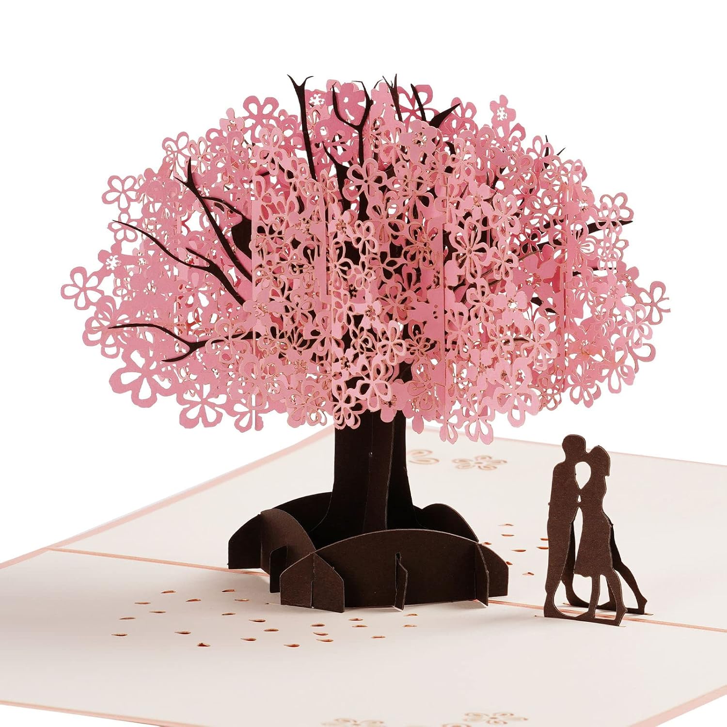 Valentines Day Card Pop Up Happy Anniversary Card For Her Wife Husband Him Couple Cherry Blossom Wedding Birthday Card 3D Paper Engagement Card Greeting Card Romantic Birthday Card