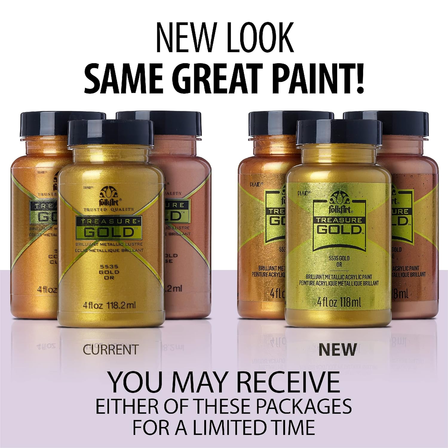FolkArt Treasure Gold Acrylic Craft Paint, Champagne 4 fl oz Premium Metallic Finish Paint, Perfect for Easy to Apply DIY Arts and Crafts, 5553