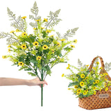 75Cm Extra Large Artificial Daisy Flowers Bouquet - Yellow Silk Daisies With Stems,Fan-Shaped Outdoor Fake Wild Flowers,Hanging Plant For Vases/Graves/Farmhouse Decorations